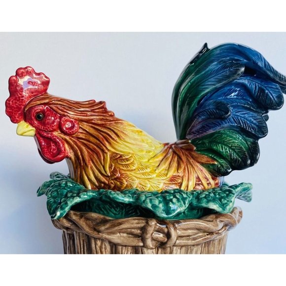 Fitz and Floyd,  Fitz & Floyd Classic Rooster canister Cookie Jar vintage, mint - Picture 4 of 16